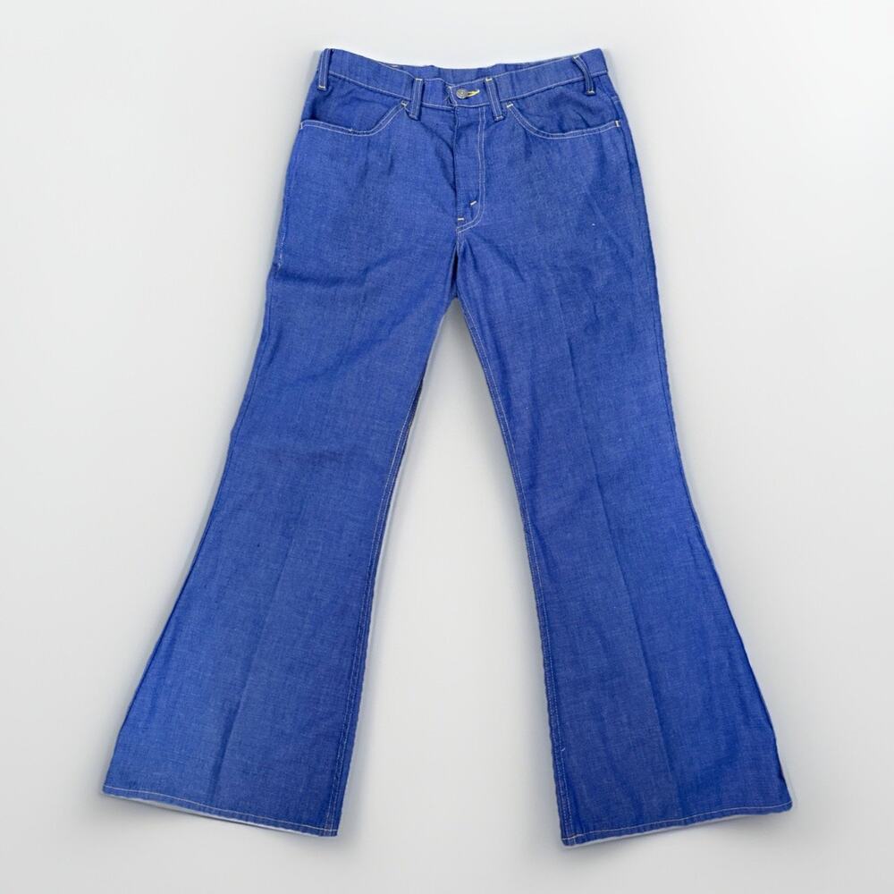 1970s Levi's Orange Tab 734 / 687 Big Bell Flare Jeans 34x32 Orange Tab USA
